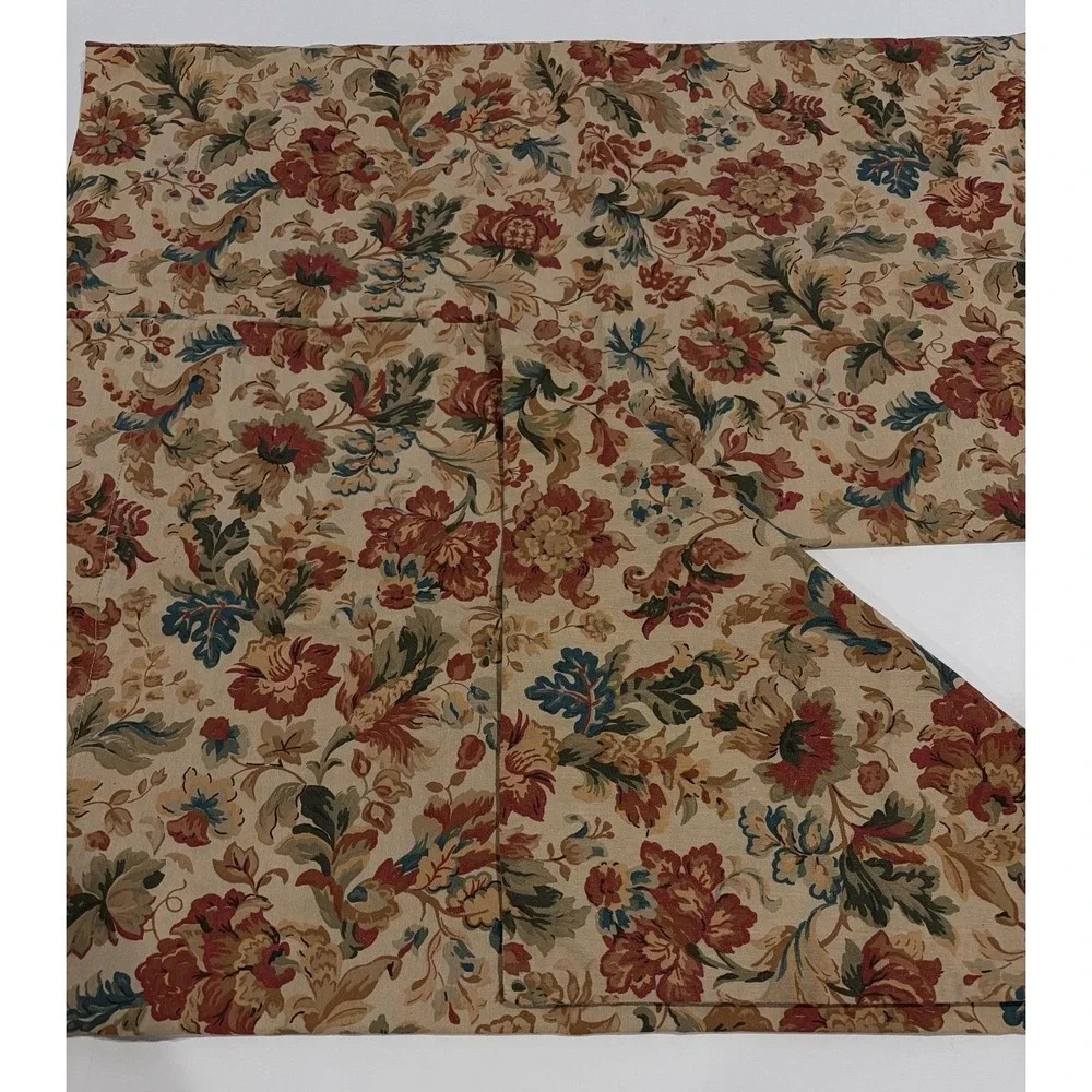 Ralph Lauren Highgate Woods Pillowcases Standard Pair Vintage Floral Tan Red USA